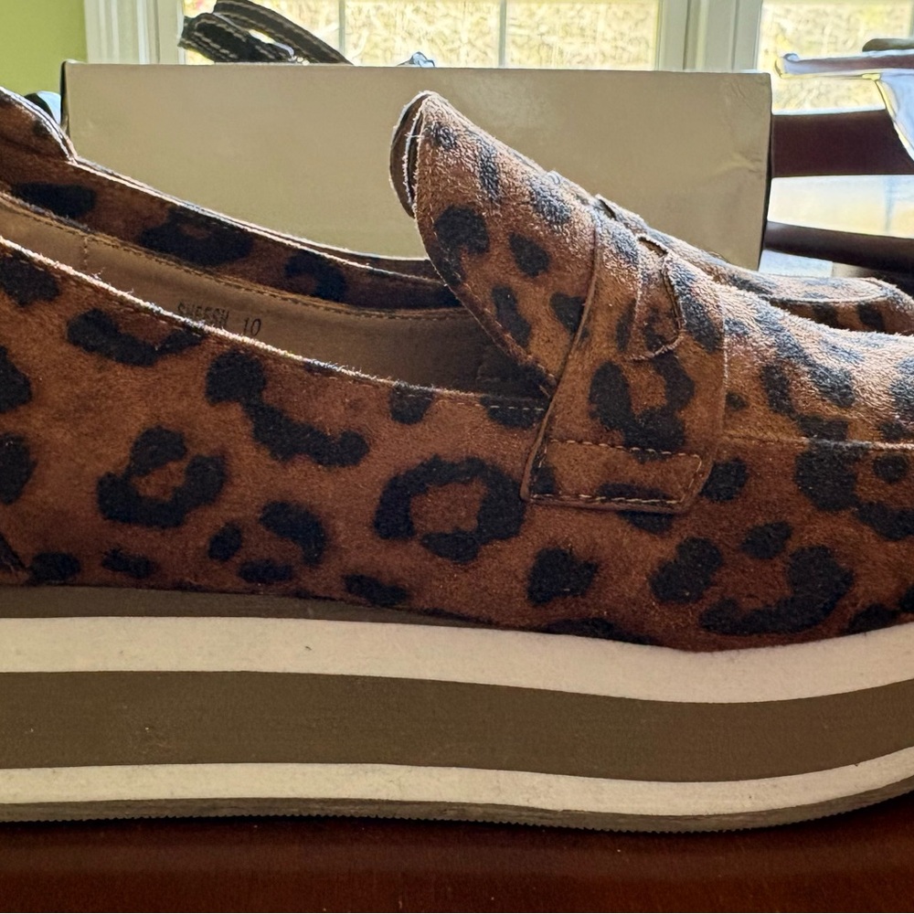 Corkys Leopard Print Platform Wedges in Brown and Black